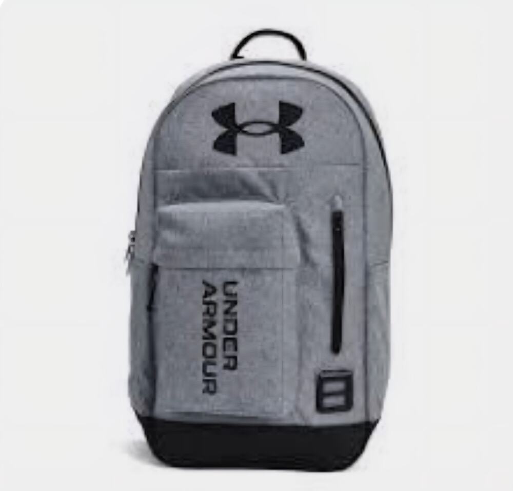 Under Armour Halftime Backpack Gray Heather Black color way water-resistant UA